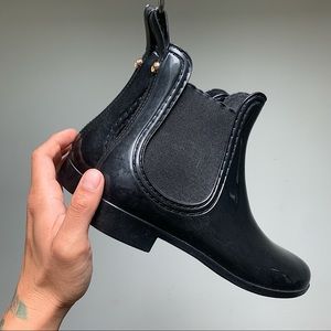 Catherine Malandrino Glossy Gold Studded Boots